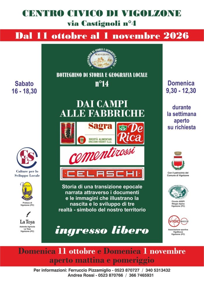 Mostra fotografica "Vigolzone: dai campi alle fabbriche"