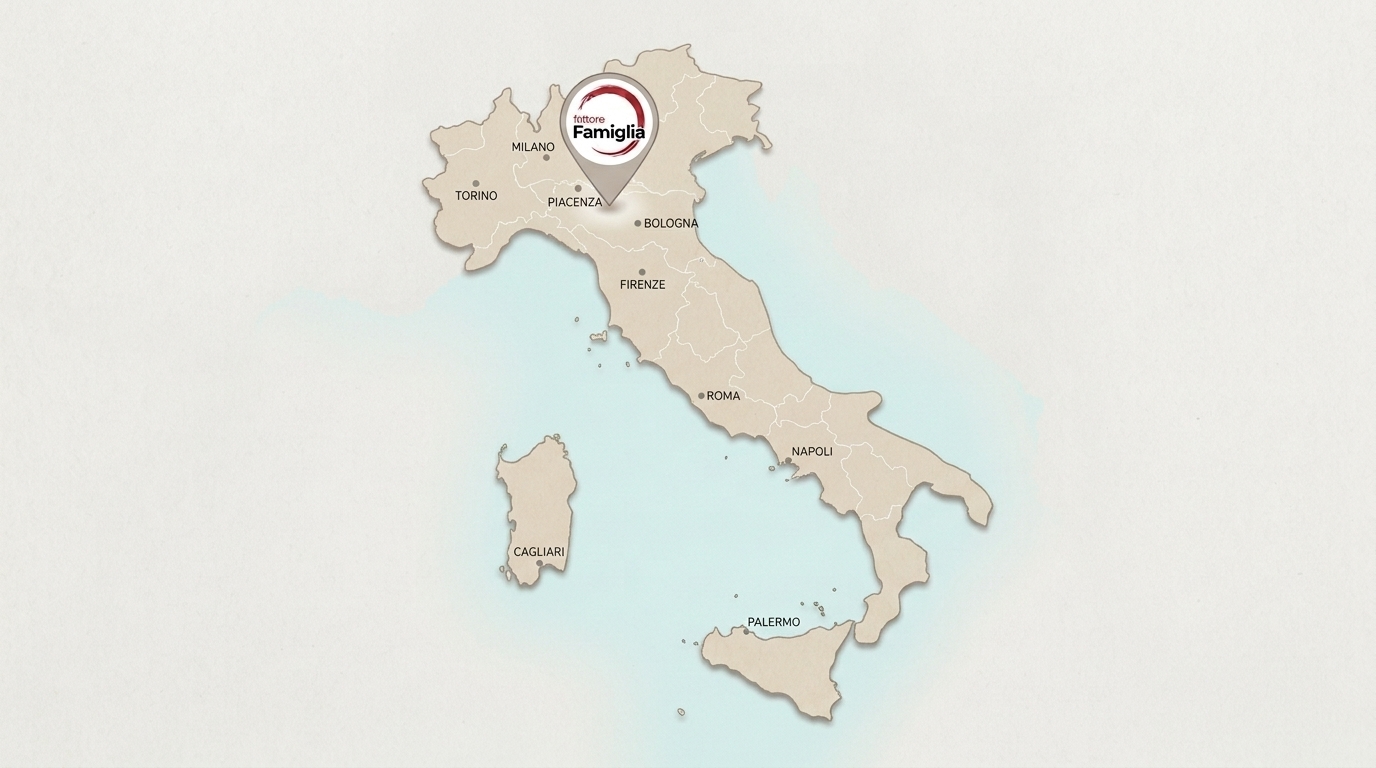 Mappa d'Italia con Fattore Famiglia a Piacenza